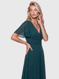 APART Eleganter Chiffonoverall mit fließendem Beinverlauf | emerald