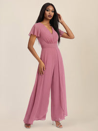 APART Eleganter Chiffonoverall mit fließendem Beinverlauf | rosé