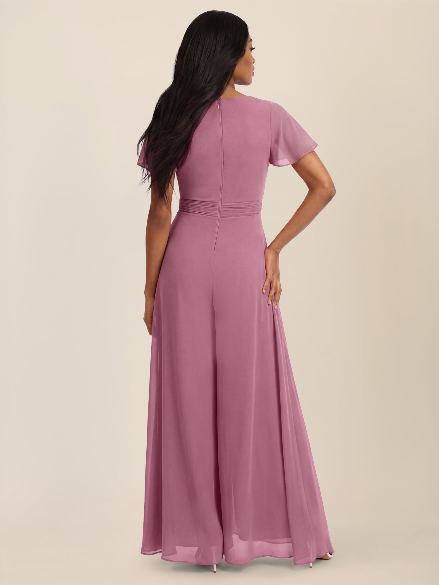 APART Eleganter Chiffonoverall mit fließendem Beinverlauf | rosé