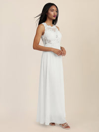 APART Abendkleid mit floraler Spitze und fließendem Rock | creme