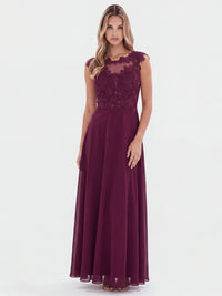 APART Abendkleid mit floraler Spitze und fließendem Rock | weinrot