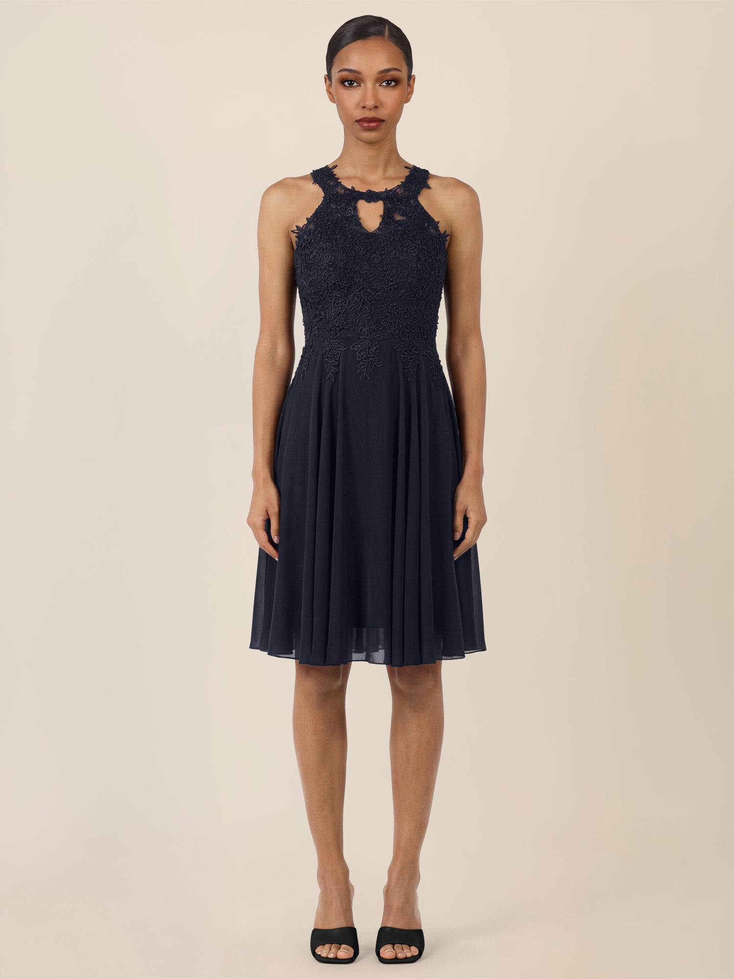 APART Kleid mit floraler Spitzenpracht | nachtblau