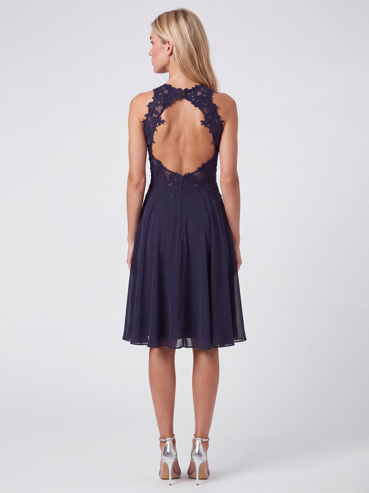 APART Kleid mit floraler Spitzenpracht | nachtblau