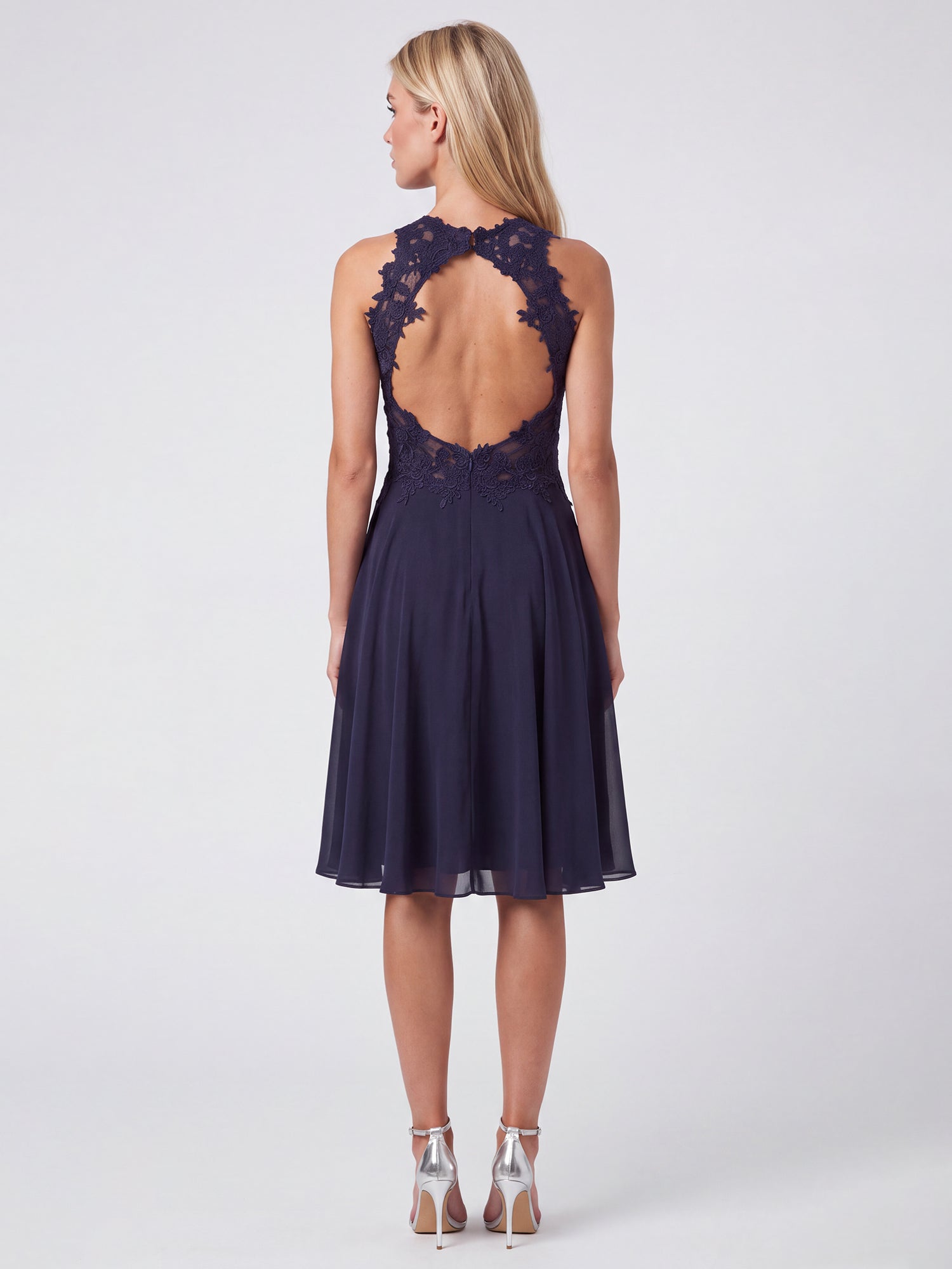 APART Kleid mit floraler Spitzenpracht | nachtblau