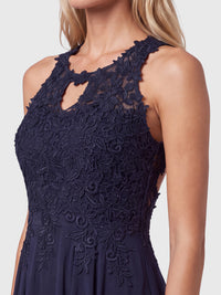 APART Kleid mit floraler Spitzenpracht | nachtblau