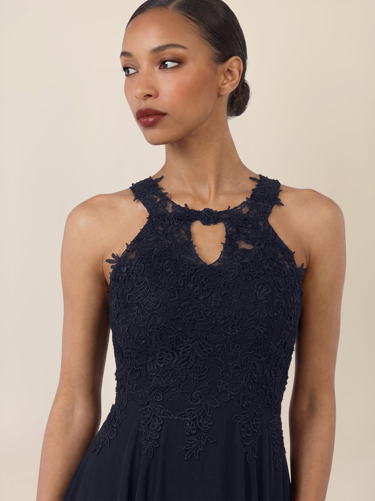 APART Kleid mit floraler Spitzenpracht | nachtblau