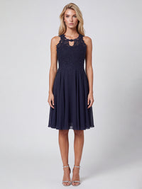 APART Kleid mit floraler Spitzenpracht | nachtblau