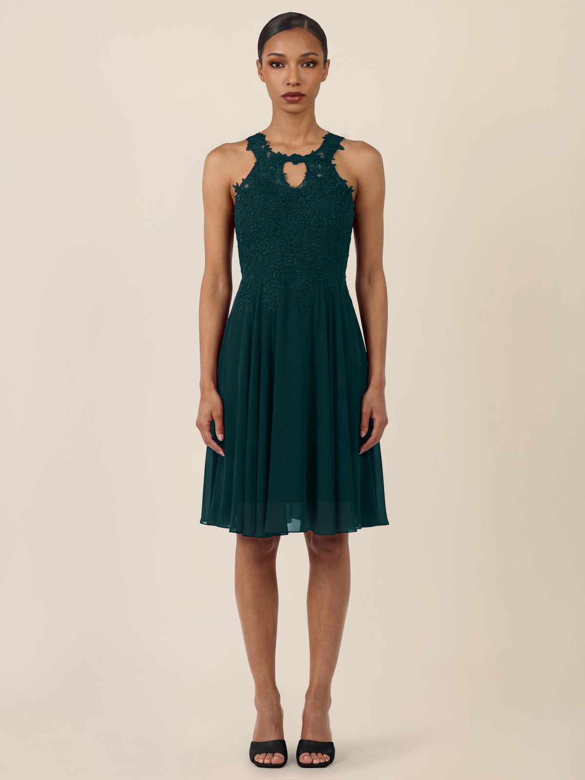 APART Kleid mit floraler Spitzenpracht | emerald