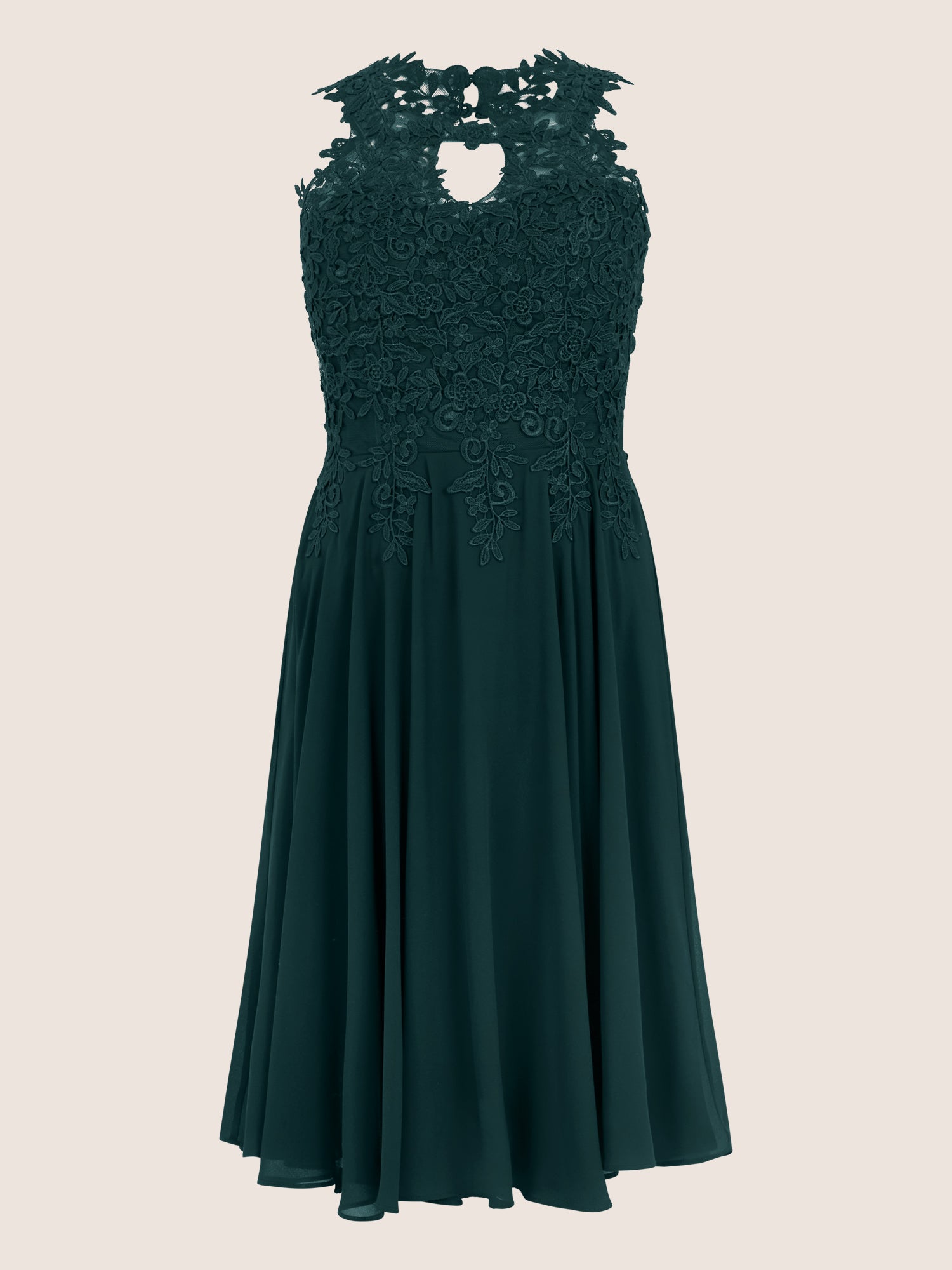 APART Kleid mit floraler Spitzenpracht | emerald
