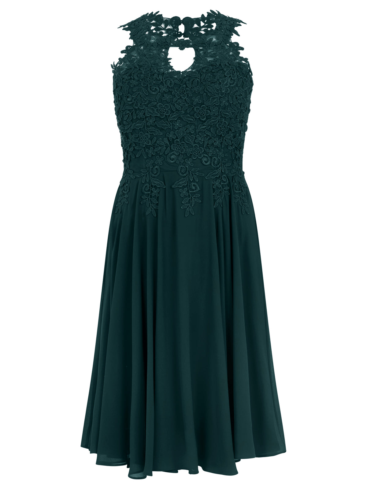 APART Kleid mit floraler Spitzenpracht | emerald