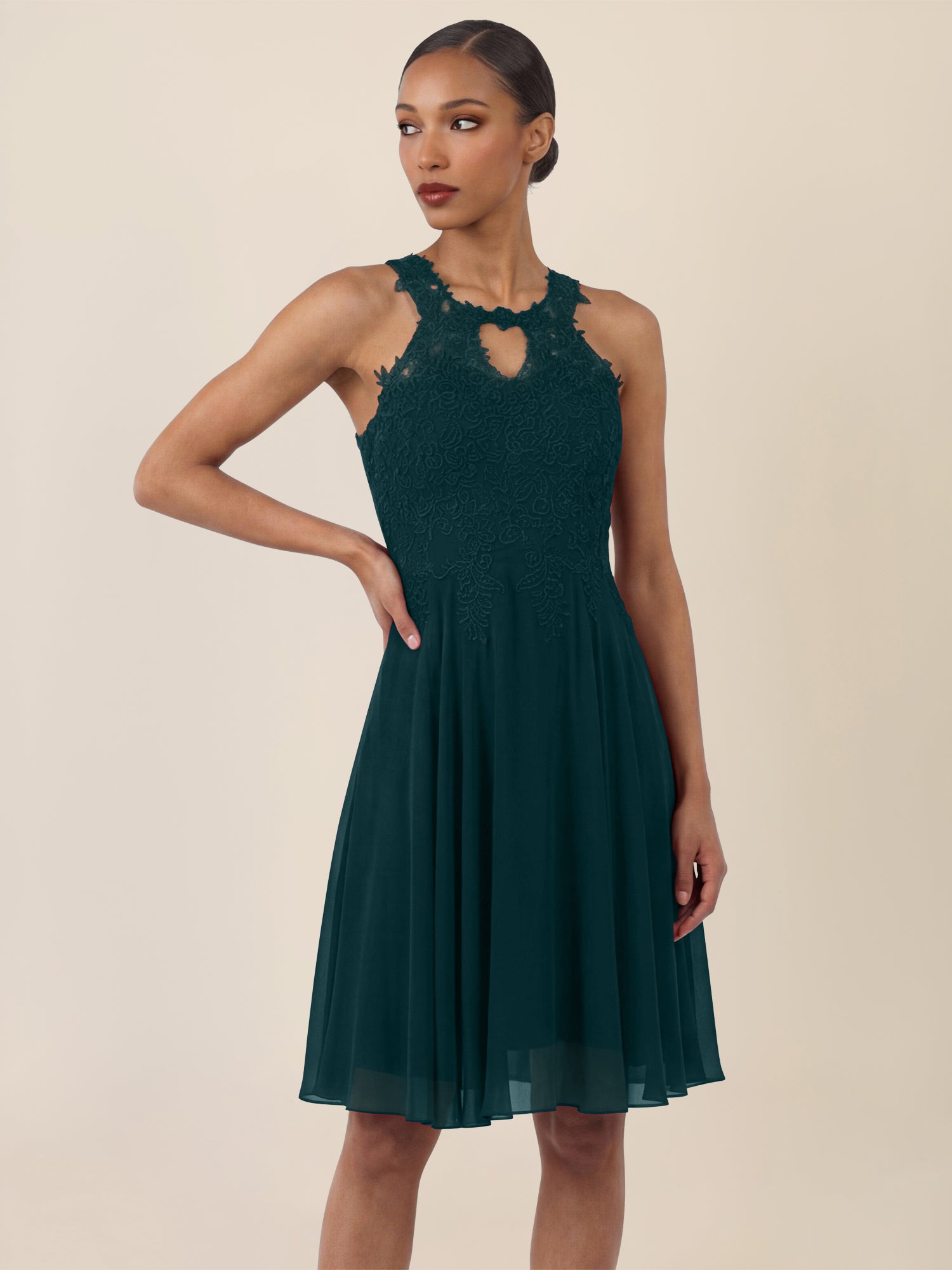 APART Kleid mit floraler Spitzenpracht | emerald
