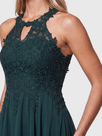 APART Kleid mit floraler Spitzenpracht | emerald