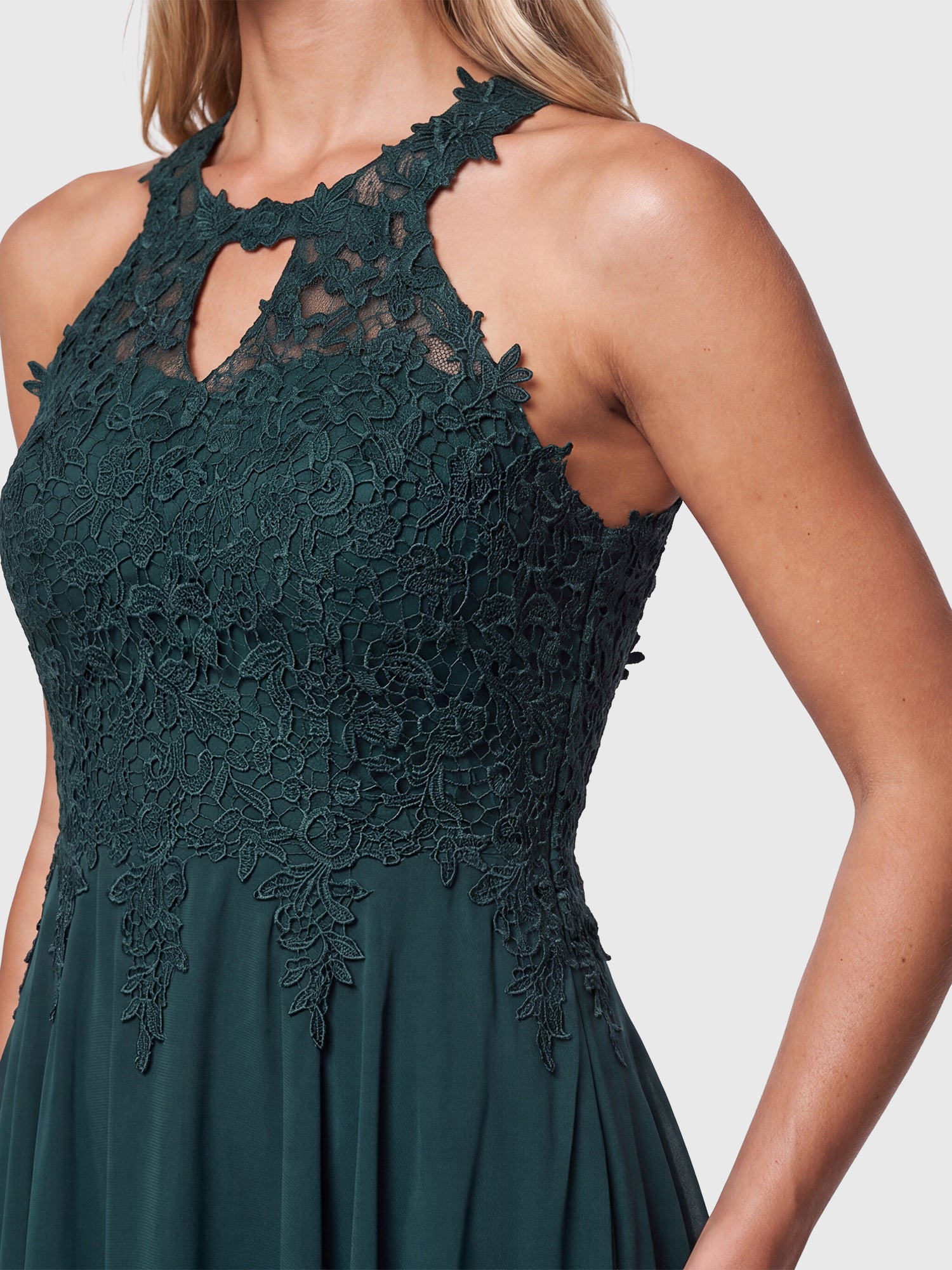 APART Kleid mit floraler Spitzenpracht | emerald
