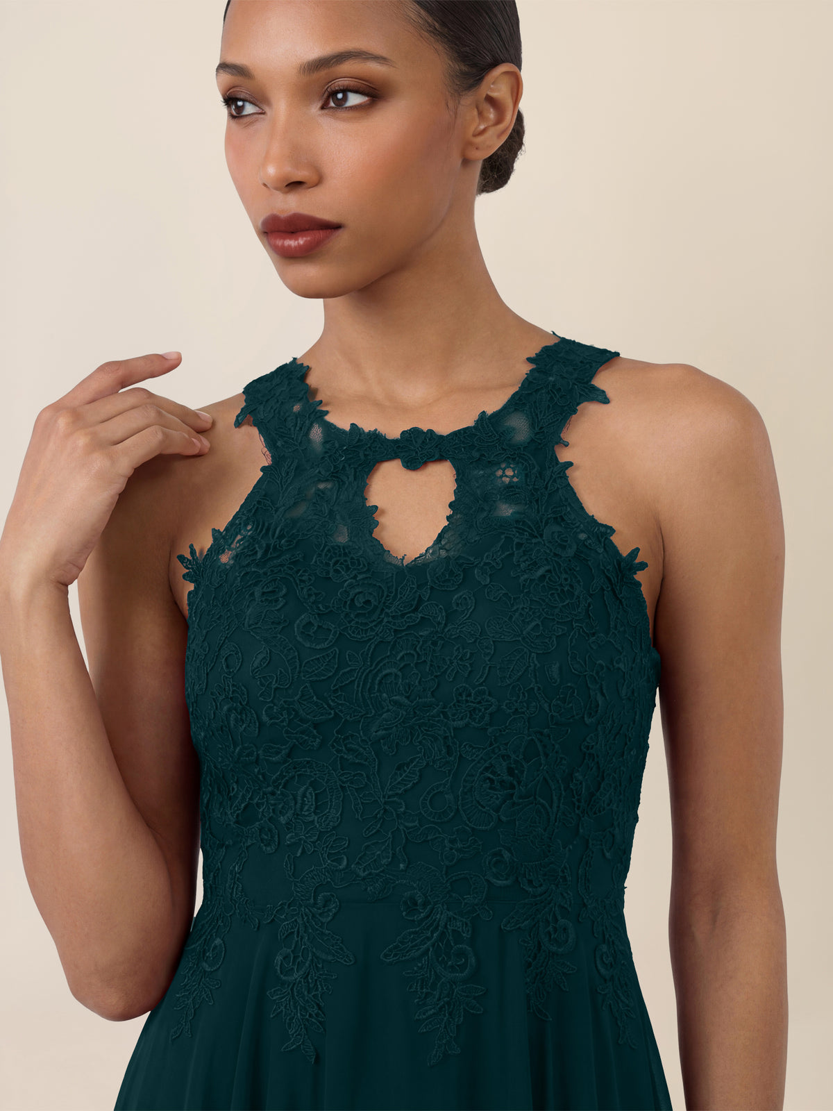 APART Kleid mit floraler Spitzenpracht | emerald
