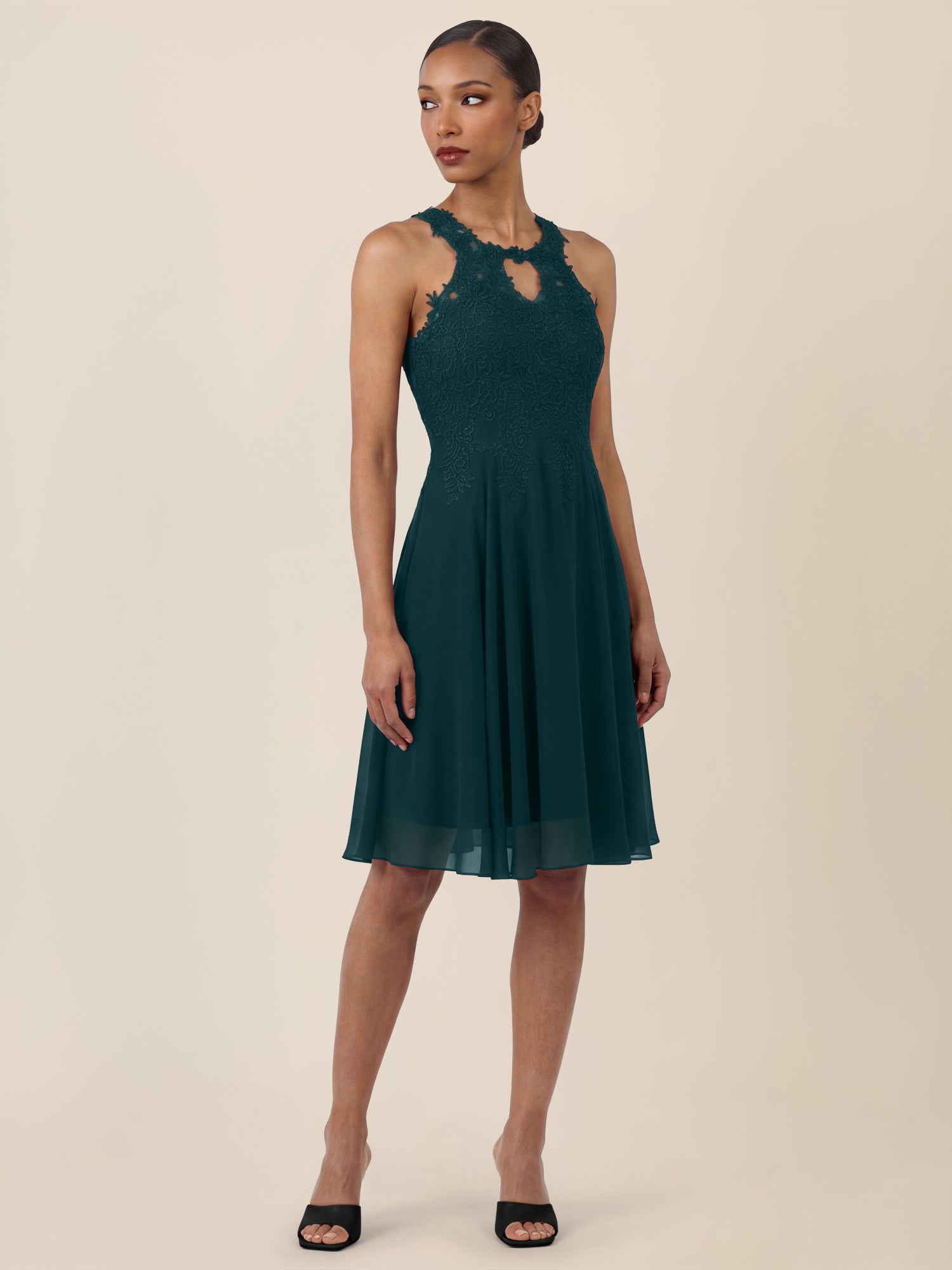 APART Kleid mit floraler Spitzenpracht | emerald