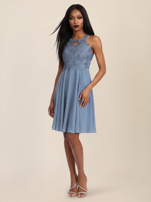 APART Kleid mit floraler Spitzenpracht | rauchblau image 1