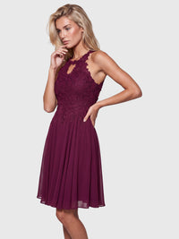 APART Kleid mit floraler Spitzenpracht | weinrot