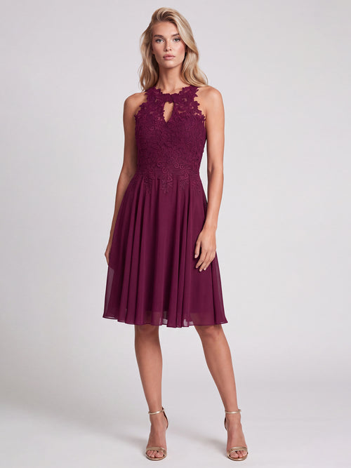 APART Kleid mit floraler Spitzenpracht | weinrot image 1