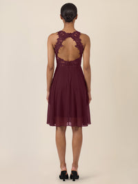 APART Kleid mit floraler Spitzenpracht | weinrot