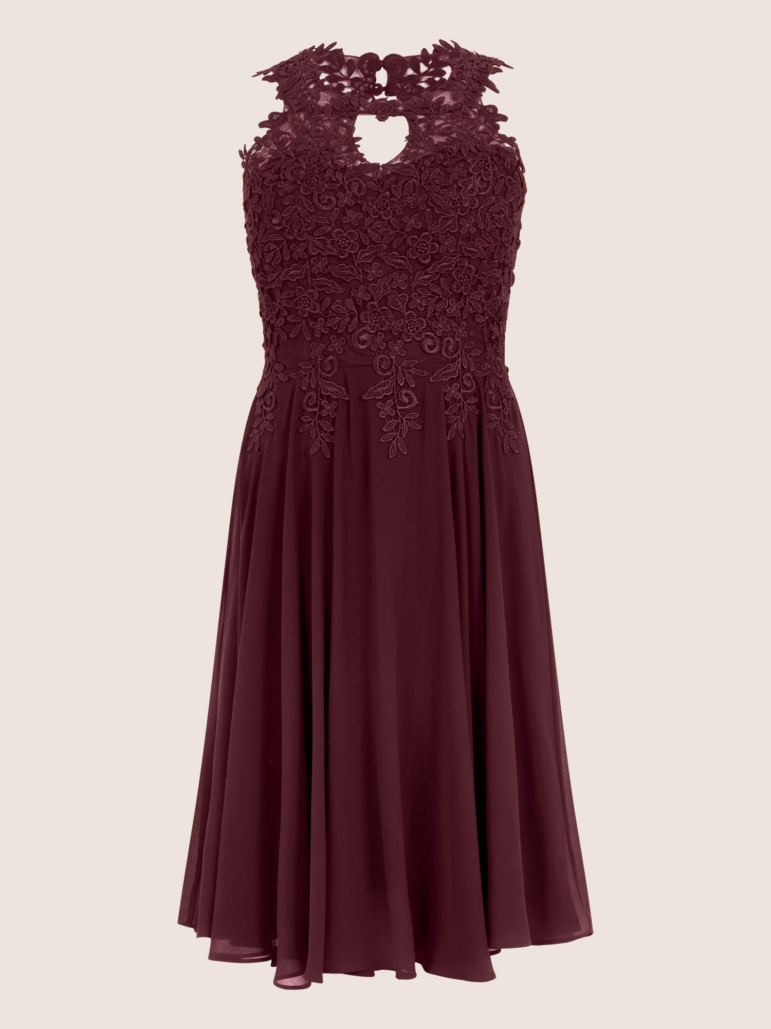 APART Kleid mit floraler Spitzenpracht | weinrot