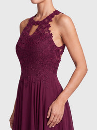 APART Kleid mit floraler Spitzenpracht | weinrot