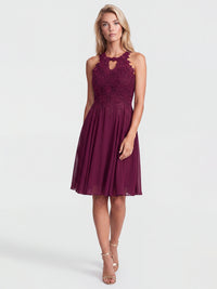 APART Kleid mit floraler Spitzenpracht | weinrot