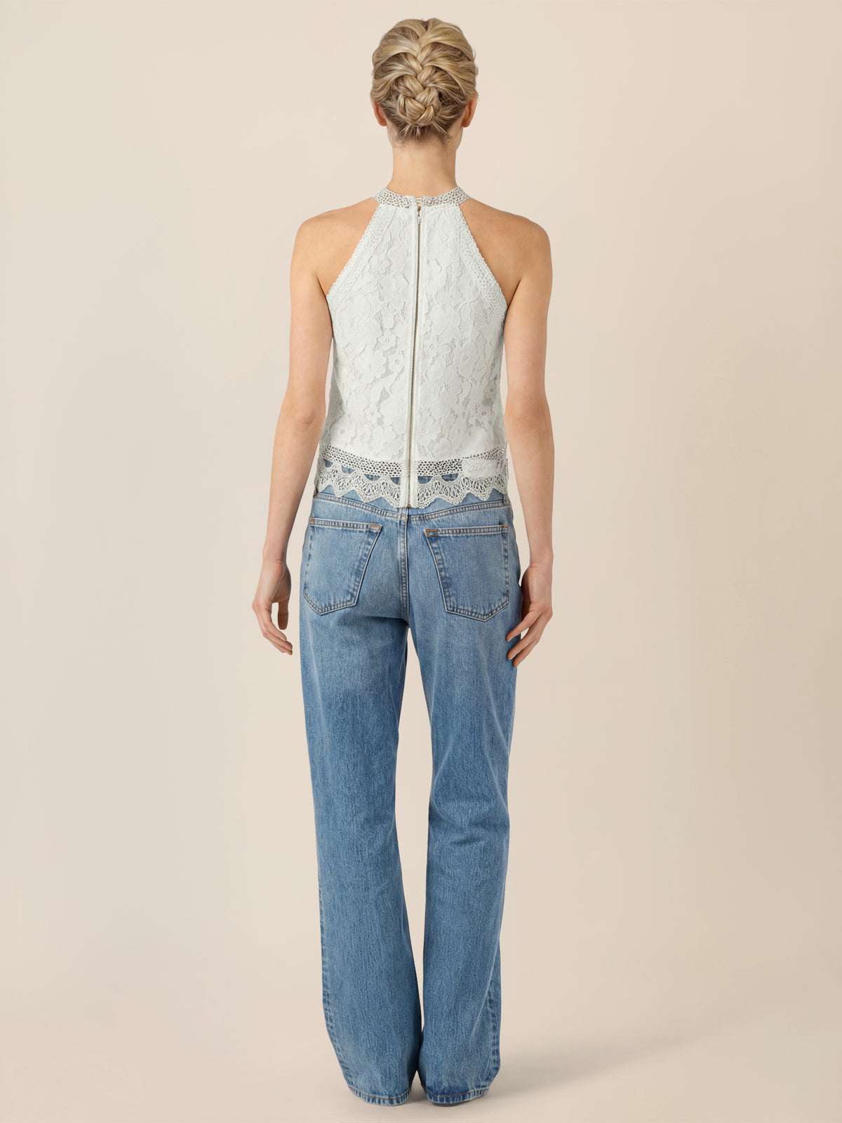 APART Spitzentop mit gehäkeltem Saum | creme