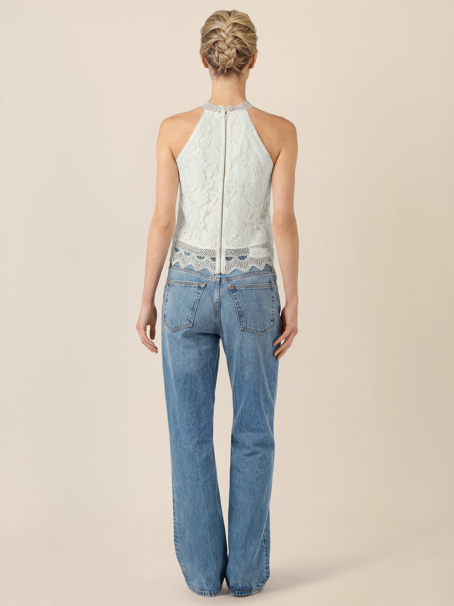 APART Spitzentop mit gehäkeltem Saum | creme