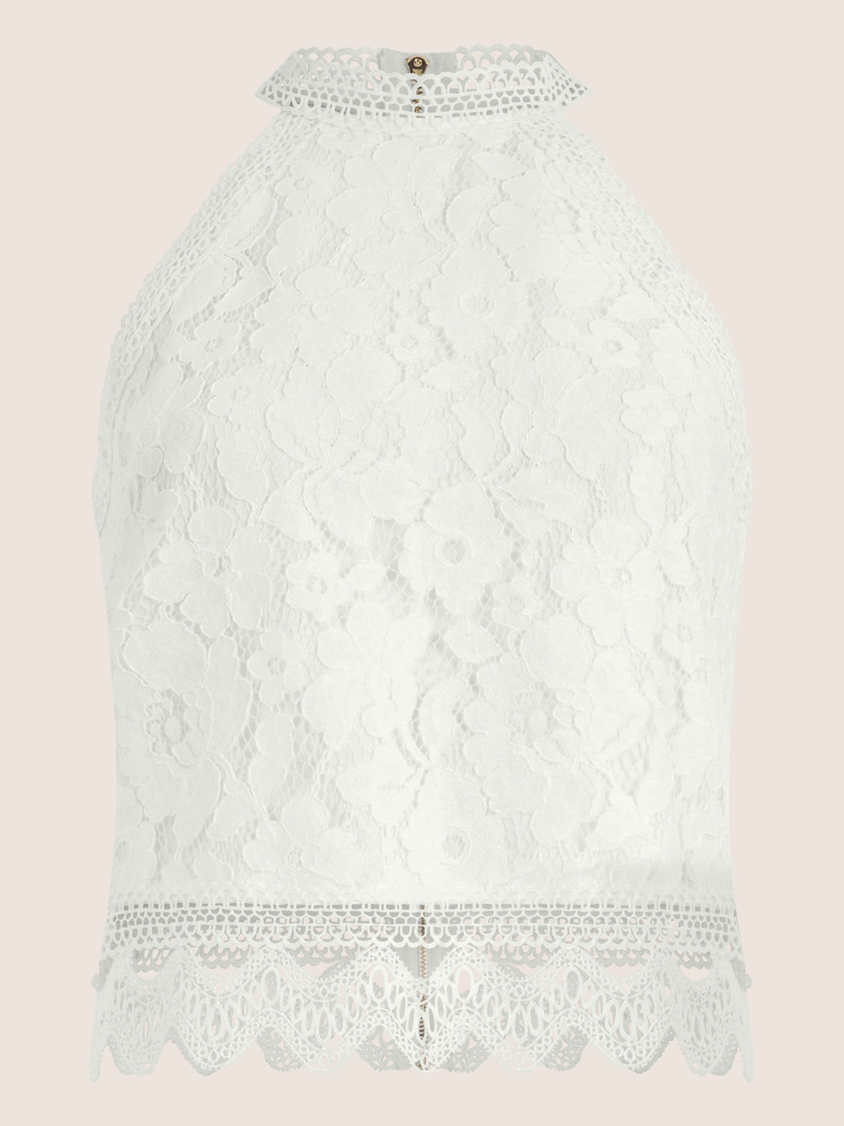 APART Spitzentop mit gehäkeltem Saum | creme