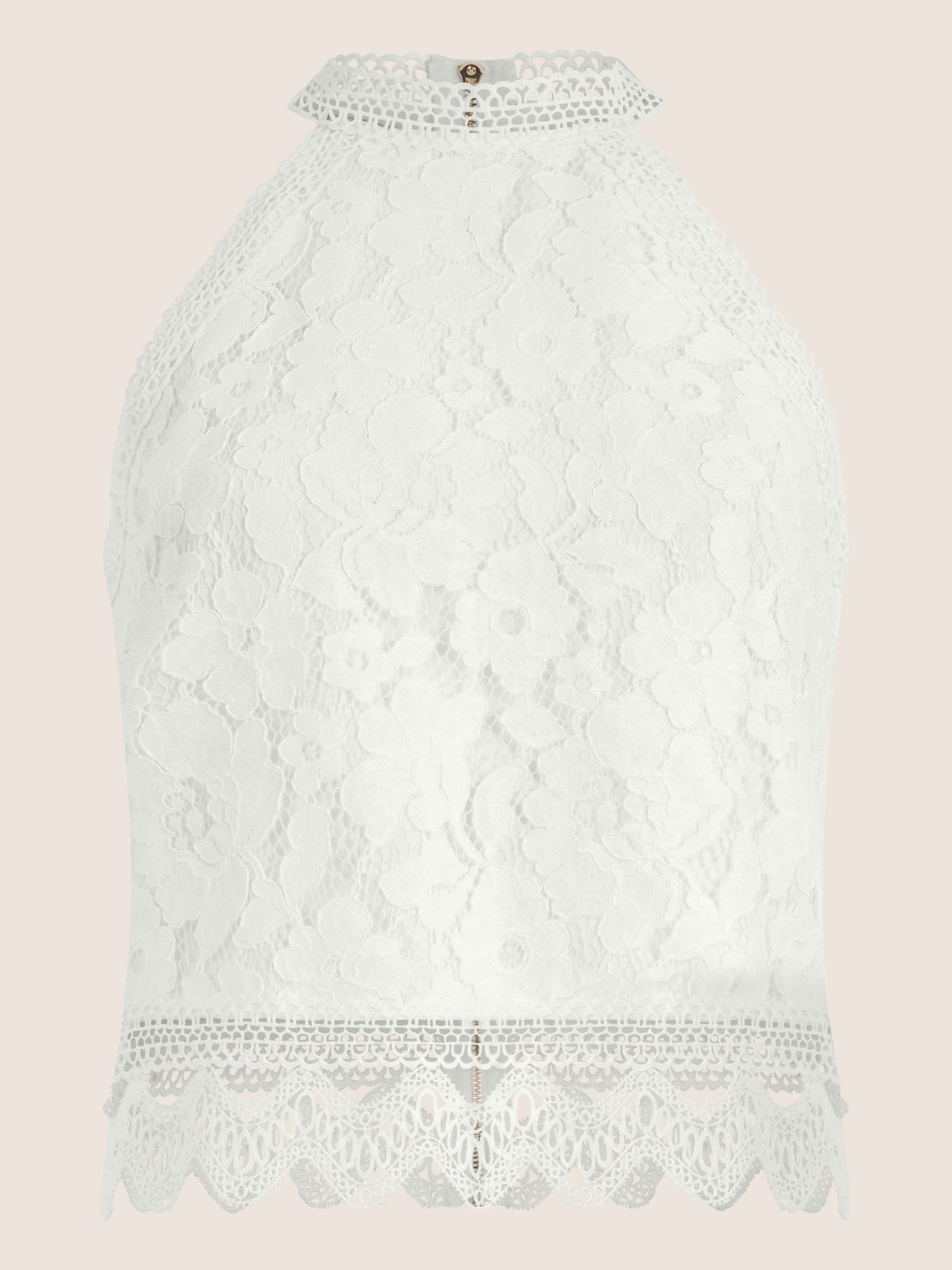 APART Spitzentop mit gehäkeltem Saum | creme