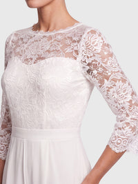 APART Overall aus elastischer Spitze und Chiffon | cream