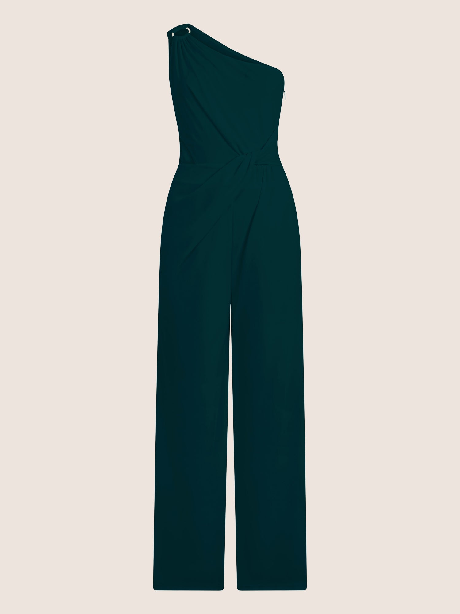 APART Asymmetrischer Abendoverall mit Drapierung | emerald