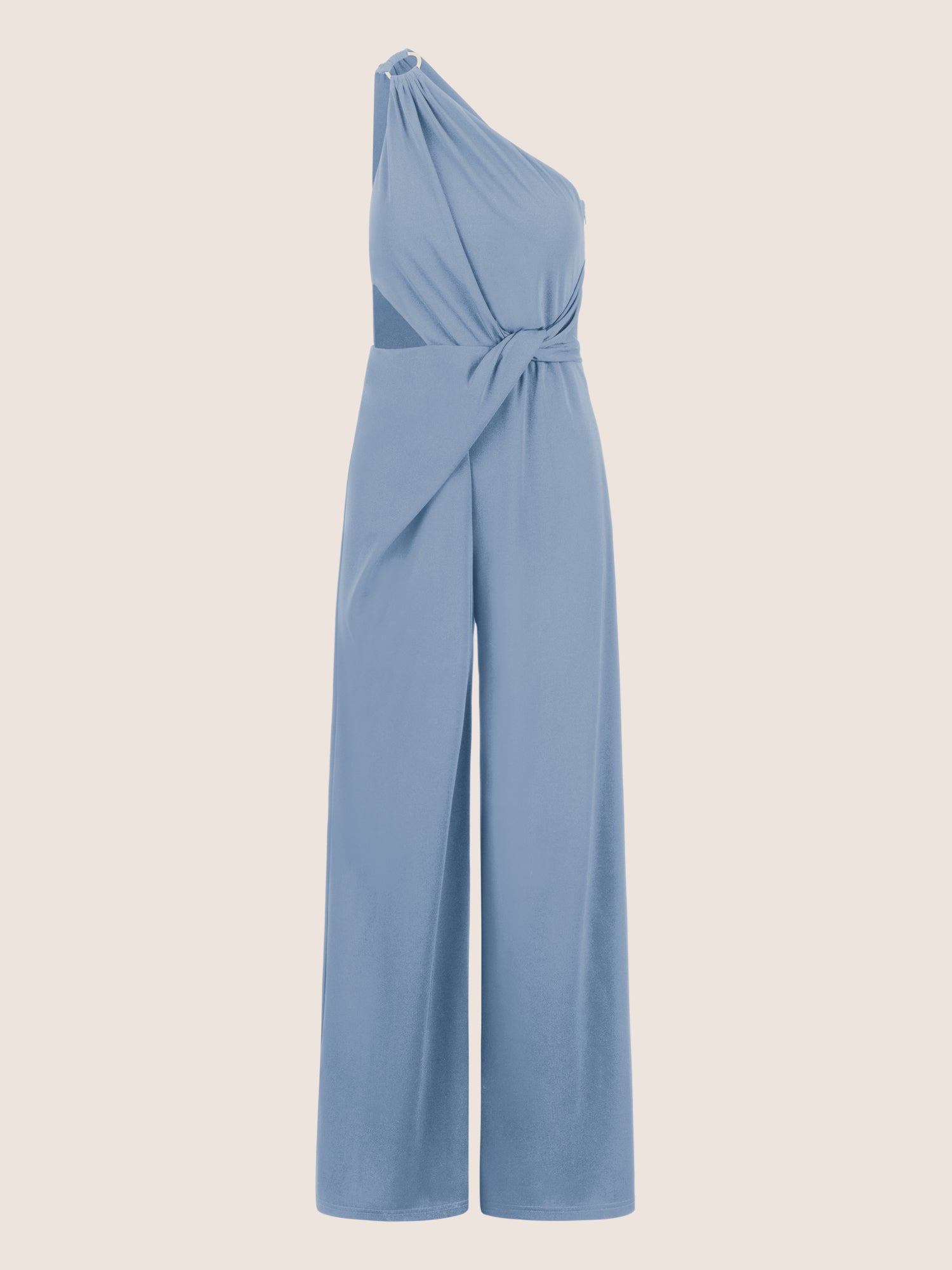 APART Asymmetrischer Abendoverall mit Drapierung | rauchblau