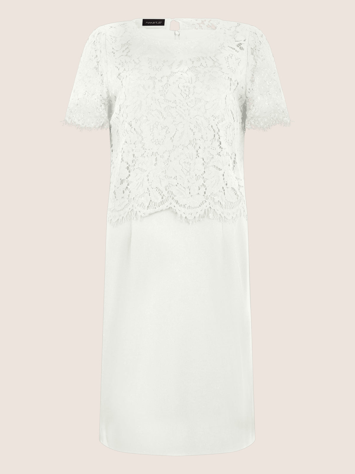 APART Spitzenkleid mit eleganter Doppellage | cream