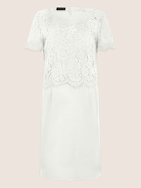 APART Spitzenkleid mit eleganter Doppellage | cream