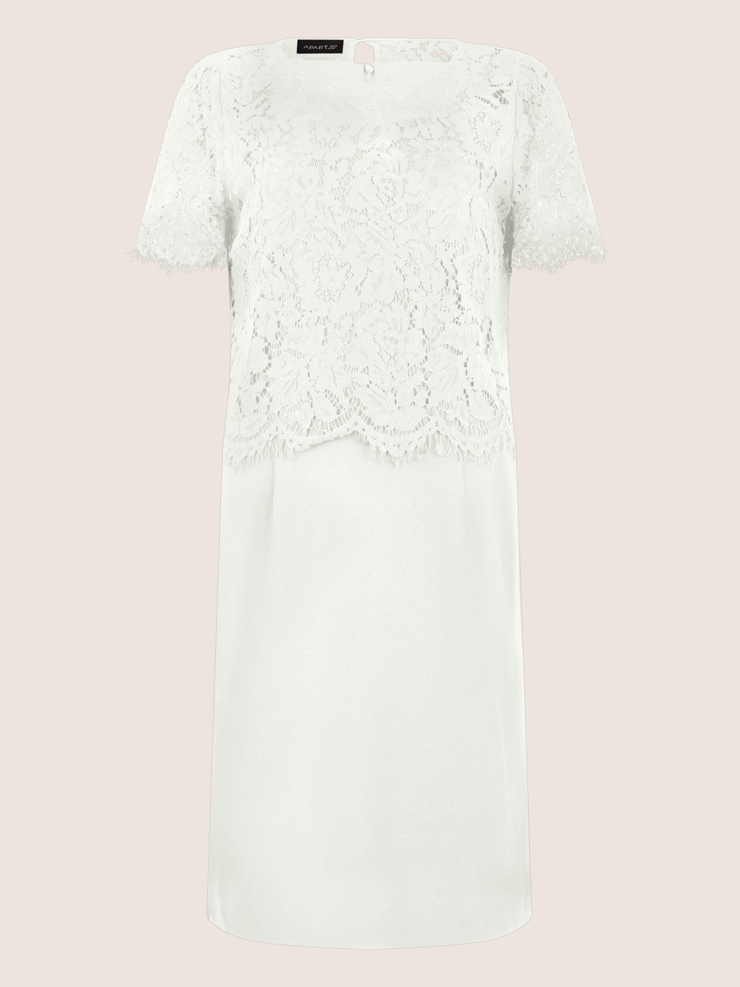 APART Spitzenkleid mit eleganter Doppellage | cream