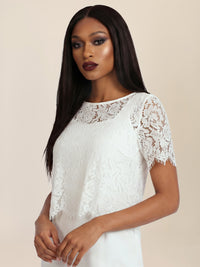 APART Spitzenkleid mit eleganter Doppellage | cream