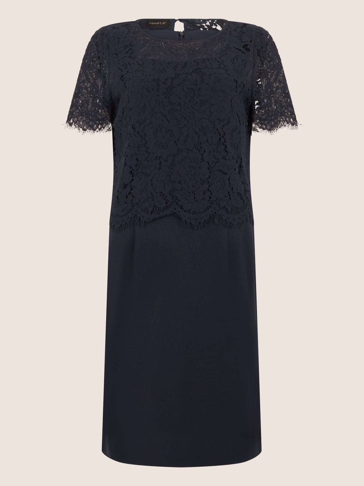 APART Spitzenkleid mit eleganter Doppellage | nachtblau