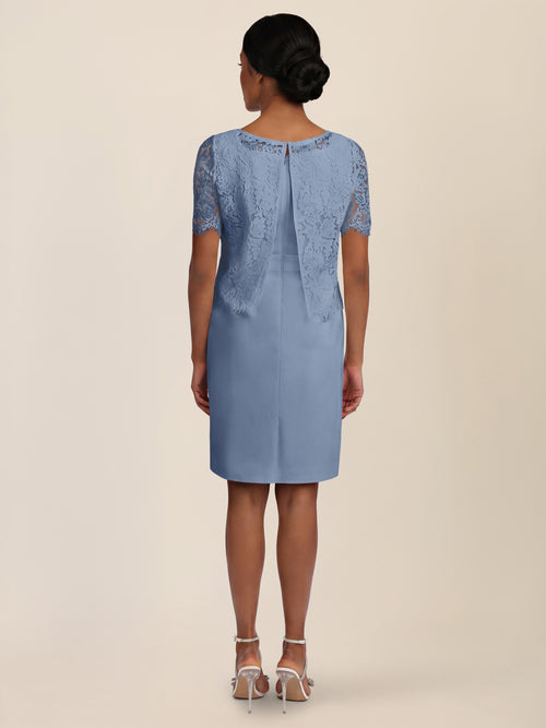 APART Spitzenkleid mit eleganter Doppellage | rauchblau image 1