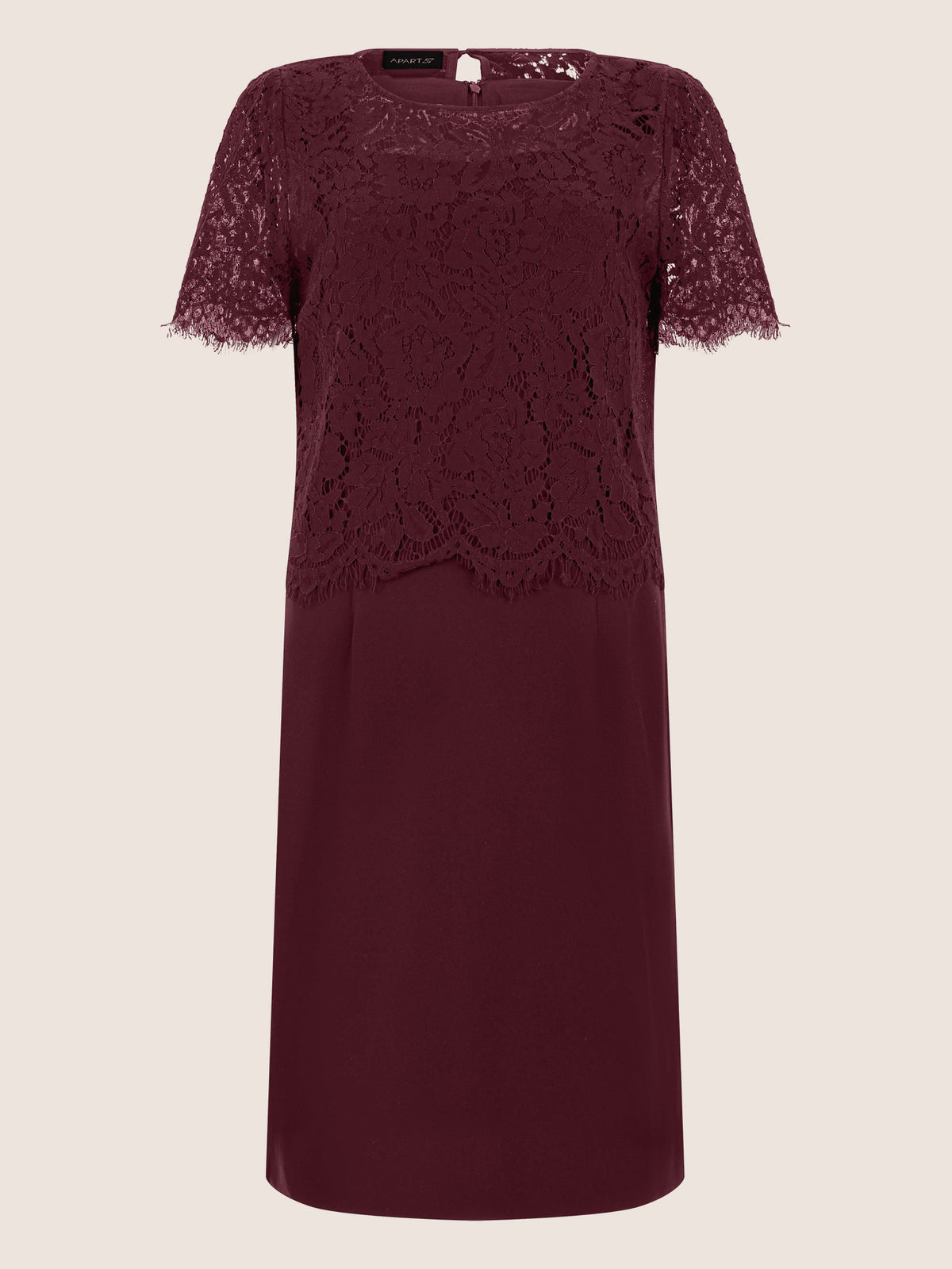 APART Spitzenkleid mit eleganter Doppellage | weinrot