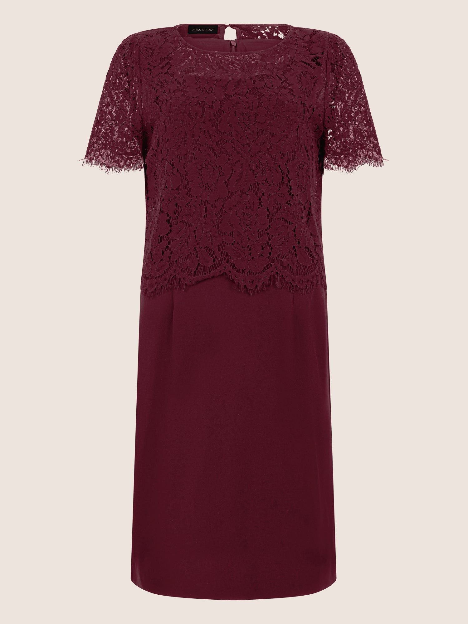 APART Spitzenkleid mit eleganter Doppellage | weinrot