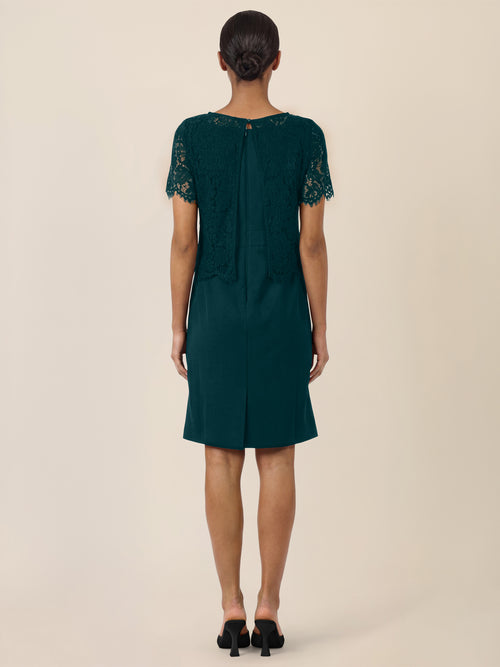 APART Spitzenkleid mit eleganter Doppellage | emerald image 1