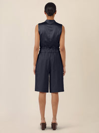APART Weite Shorts mit Paperbag-Bund und Cargotaschen | nachtblau