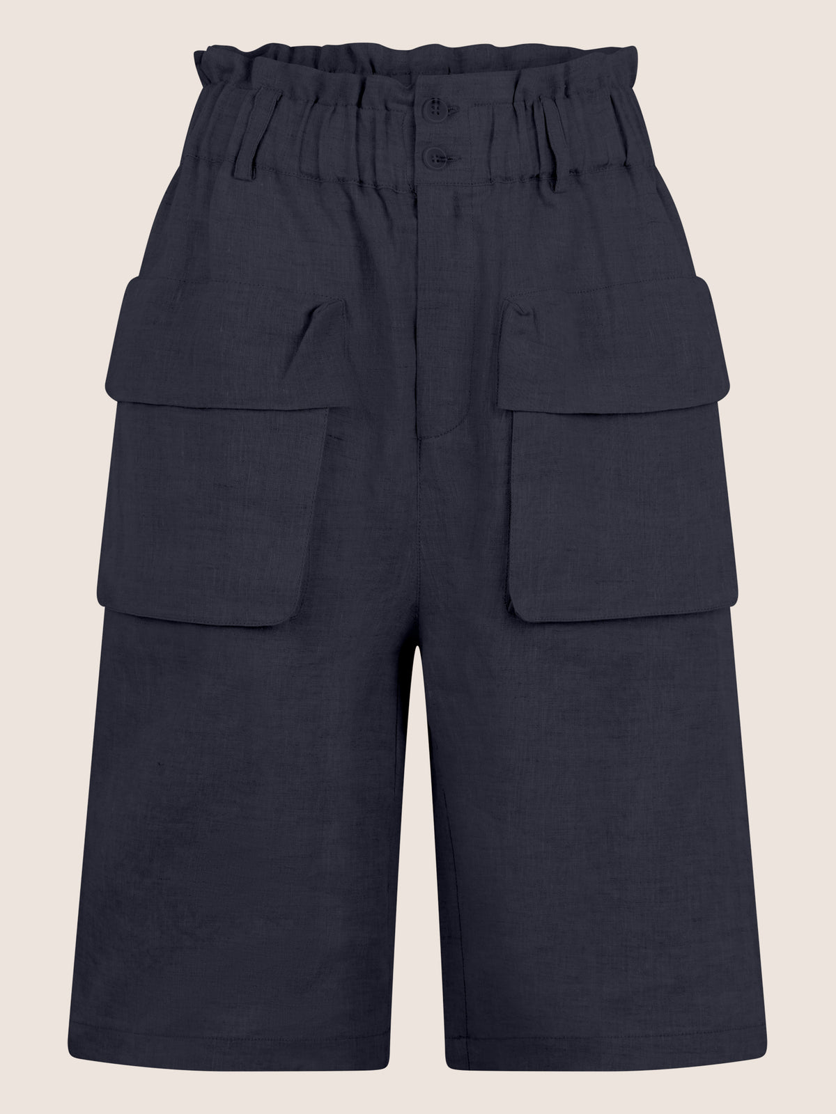 APART Weite Shorts mit Paperbag-Bund und Cargotaschen | nachtblau