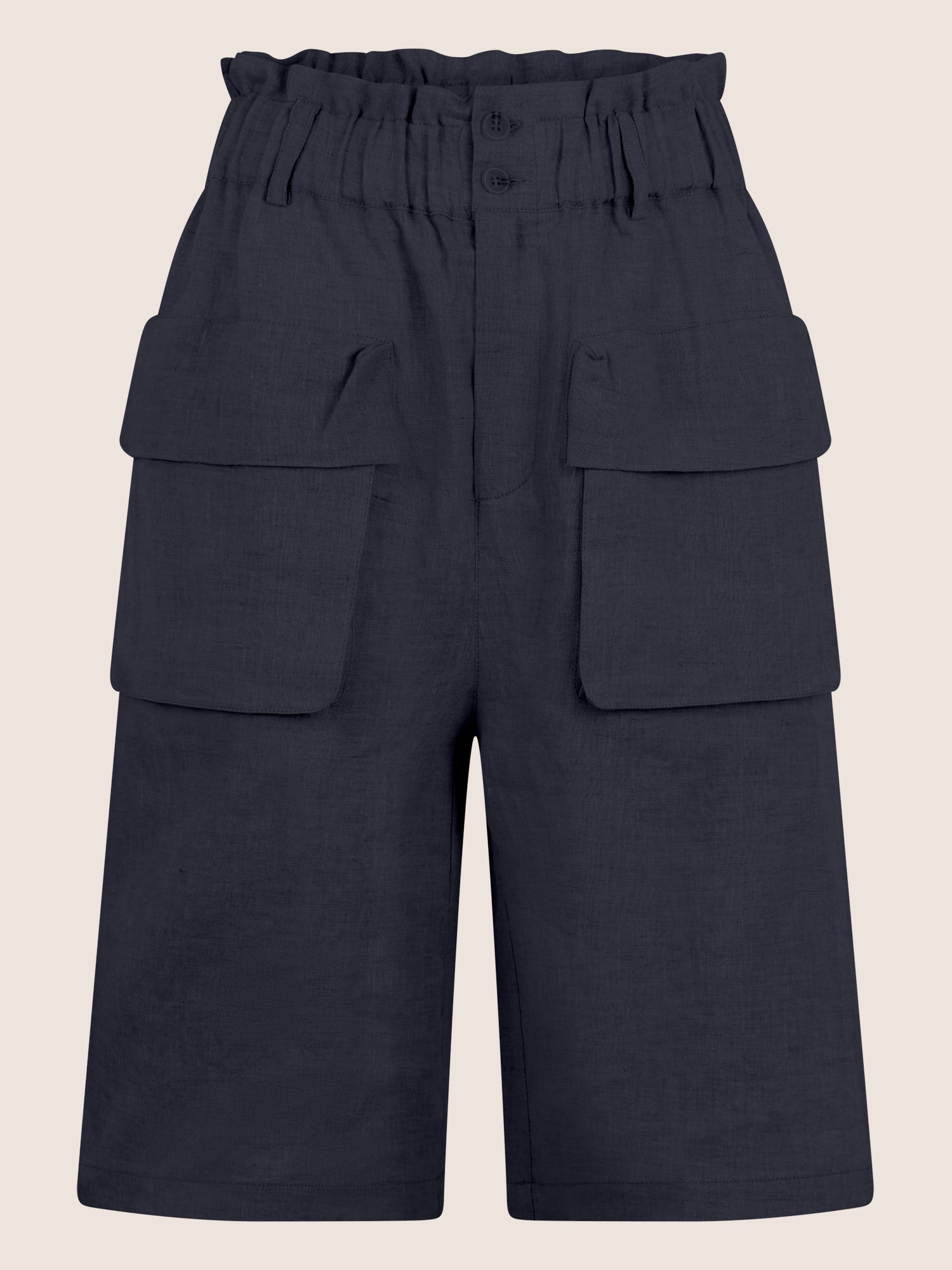 APART Weite Shorts mit Paperbag-Bund und Cargotaschen | nachtblau