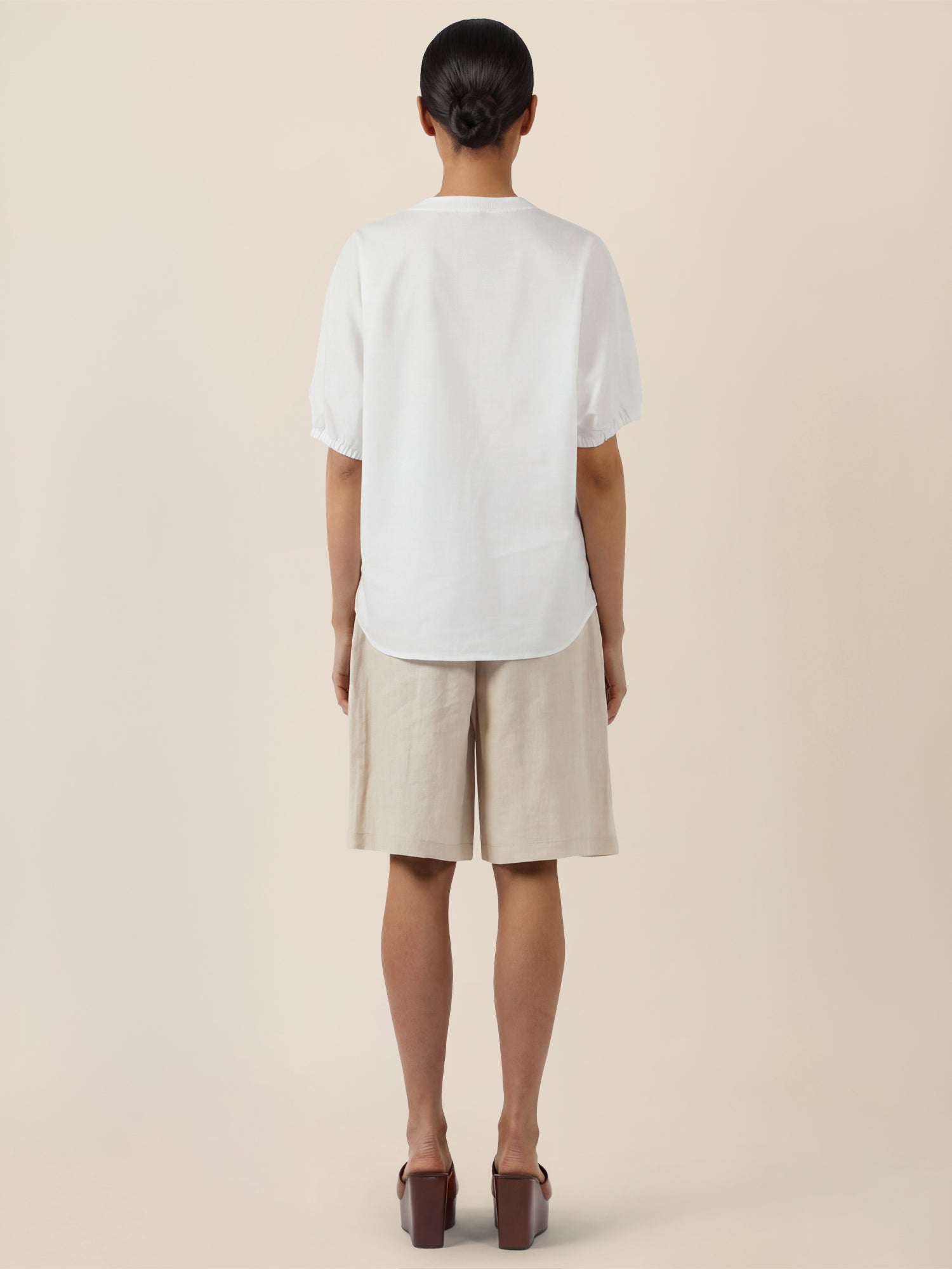 APART Bluse mit Stehkragen und Knopfleiste | creme