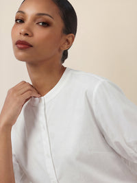 APART Bluse mit Stehkragen und Knopfleiste | creme