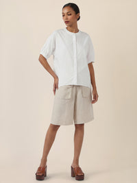 APART Bluse mit Stehkragen und Knopfleiste | creme