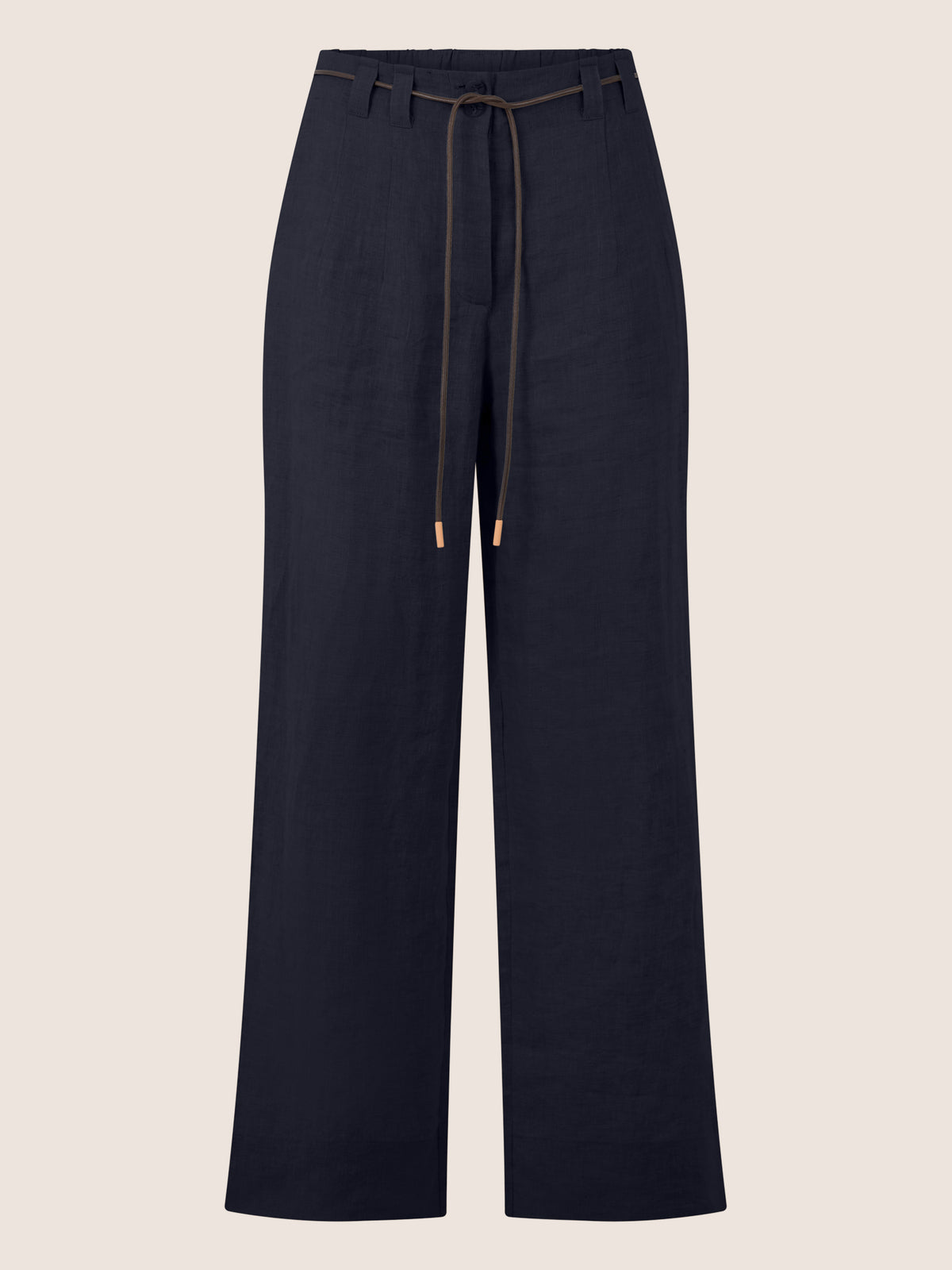 APART Weite Leinenhose mit Gürtel-Detail | nachtblau