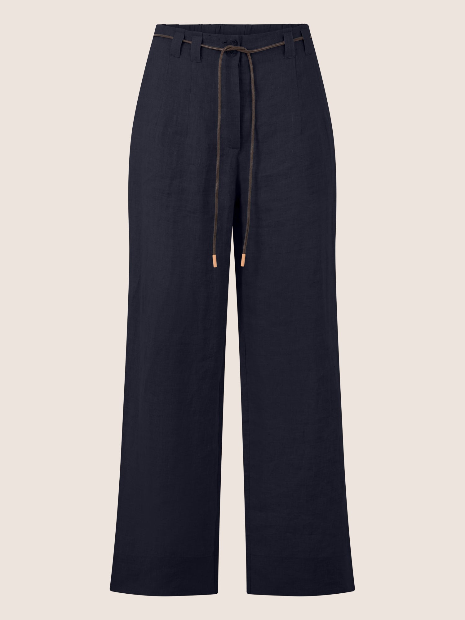 APART Weite Leinenhose mit Gürtel-Detail | nachtblau